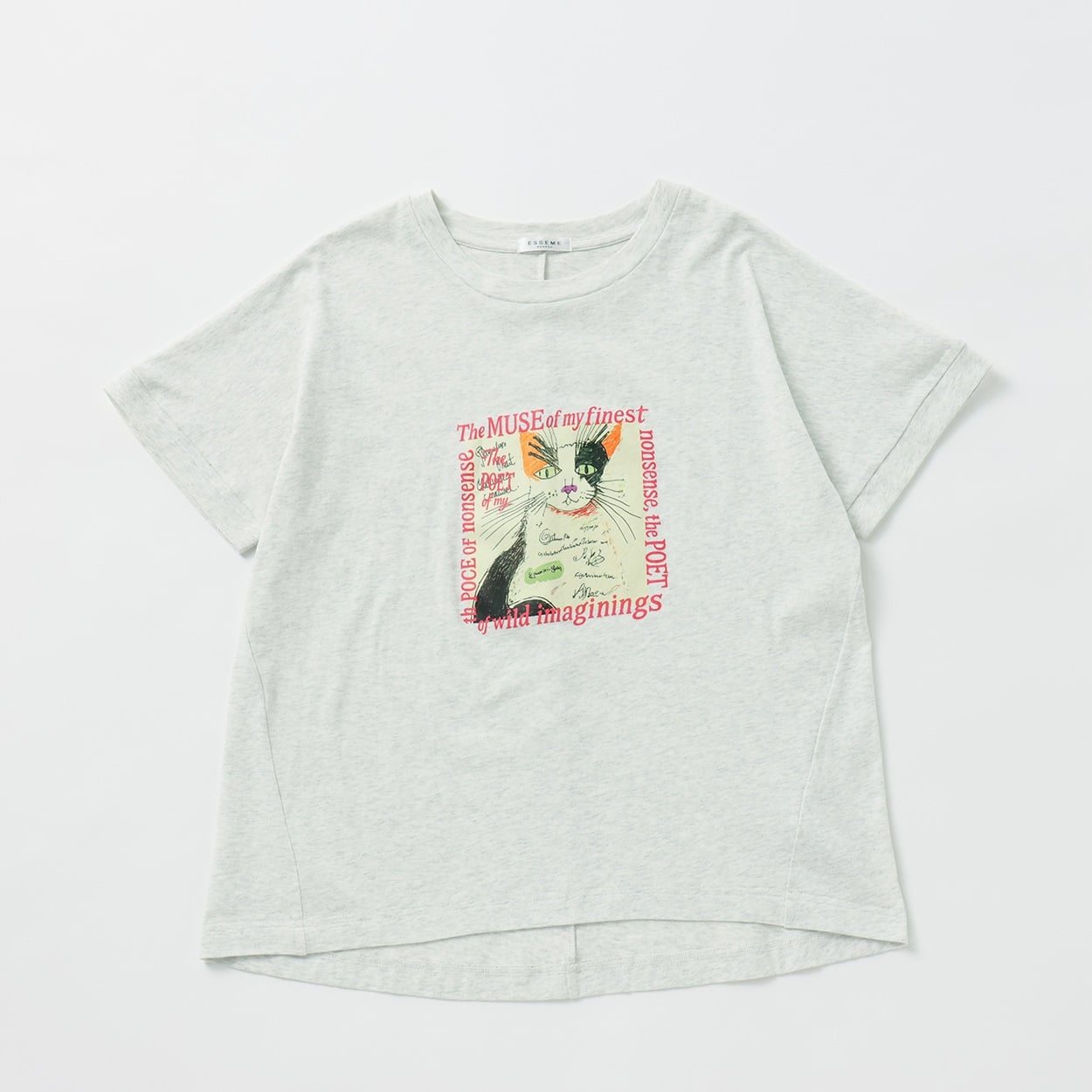アートキャットTシャツ レディス ESSEME(エシーム) 050014J(ウスクロ-M)
