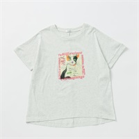 アートキャットTシャツ レディス ESSEME(エシーム) 050014J(ウスクロ-M)
