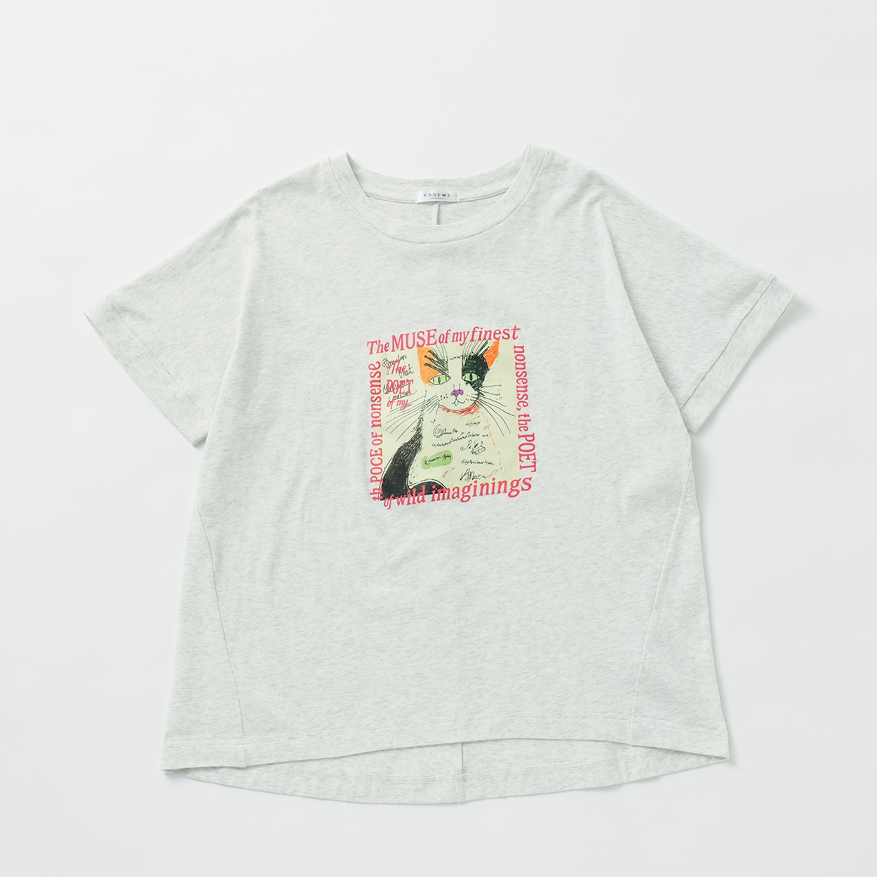 アートキャットTシャツ レディス ESSEME(エシーム) 050014J(ウスクロ-L)