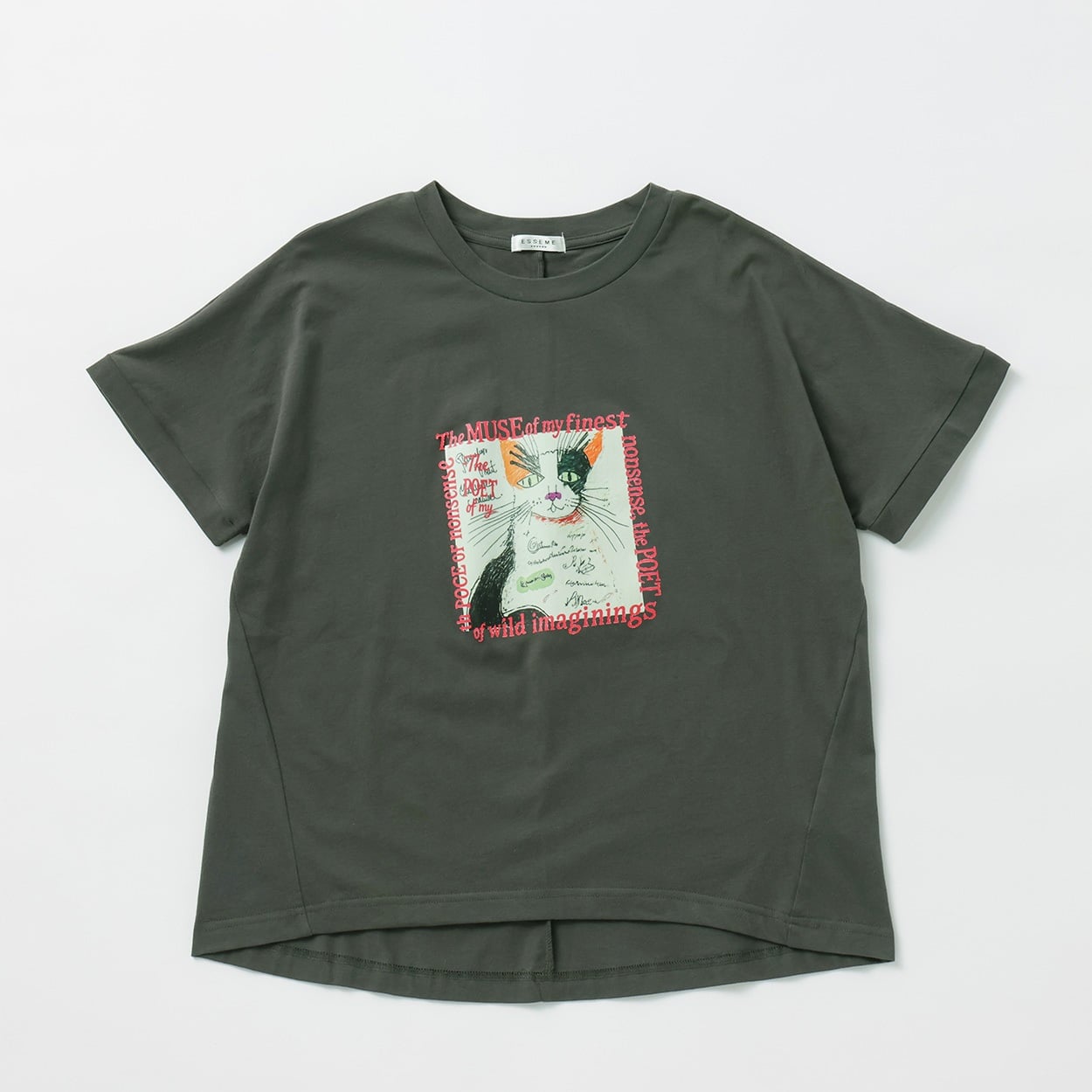アートキャットTシャツ レディス ESSEME(エシーム) 050014J(チャコ－ルグレ－-L)