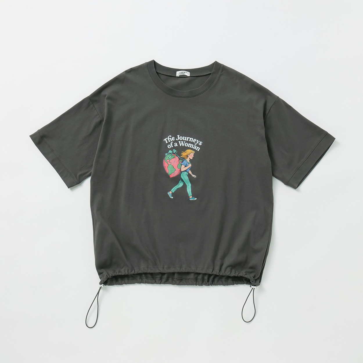 アソート裾ドロストTシャツ レディス ESSEME(エシーム) 350016J(チャコ－ルグレ－-M)