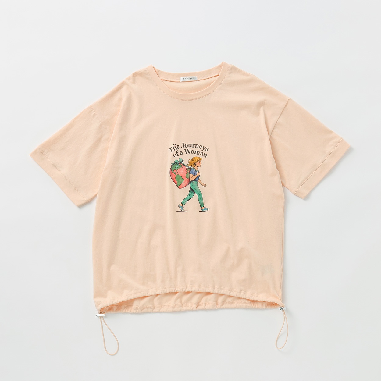 アソート裾ドロストTシャツ レディス ESSEME(エシーム) 350016J(ウスアカ-M)
