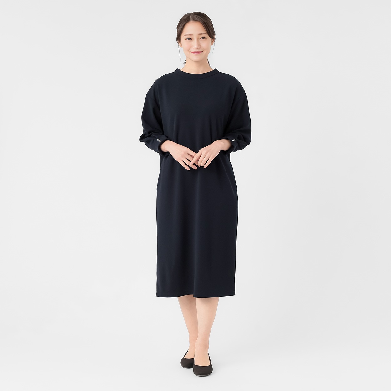 極美品】YOKOCHAN パールコクーンワンピース ゆったり 七分袖 【公式通販】