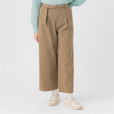 ベルト付ストレッチワイドパンツ レディス ESSEME(エシーム) 391841(チャ-M)