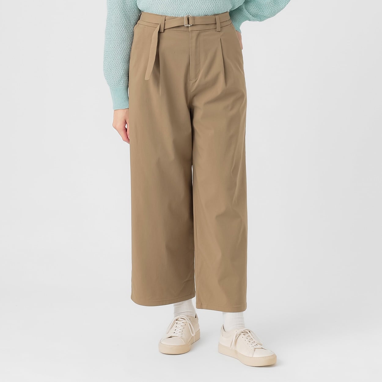 ベルト付ストレッチワイドパンツ レディス ESSEME(エシーム) 391841(チャ-XL)
