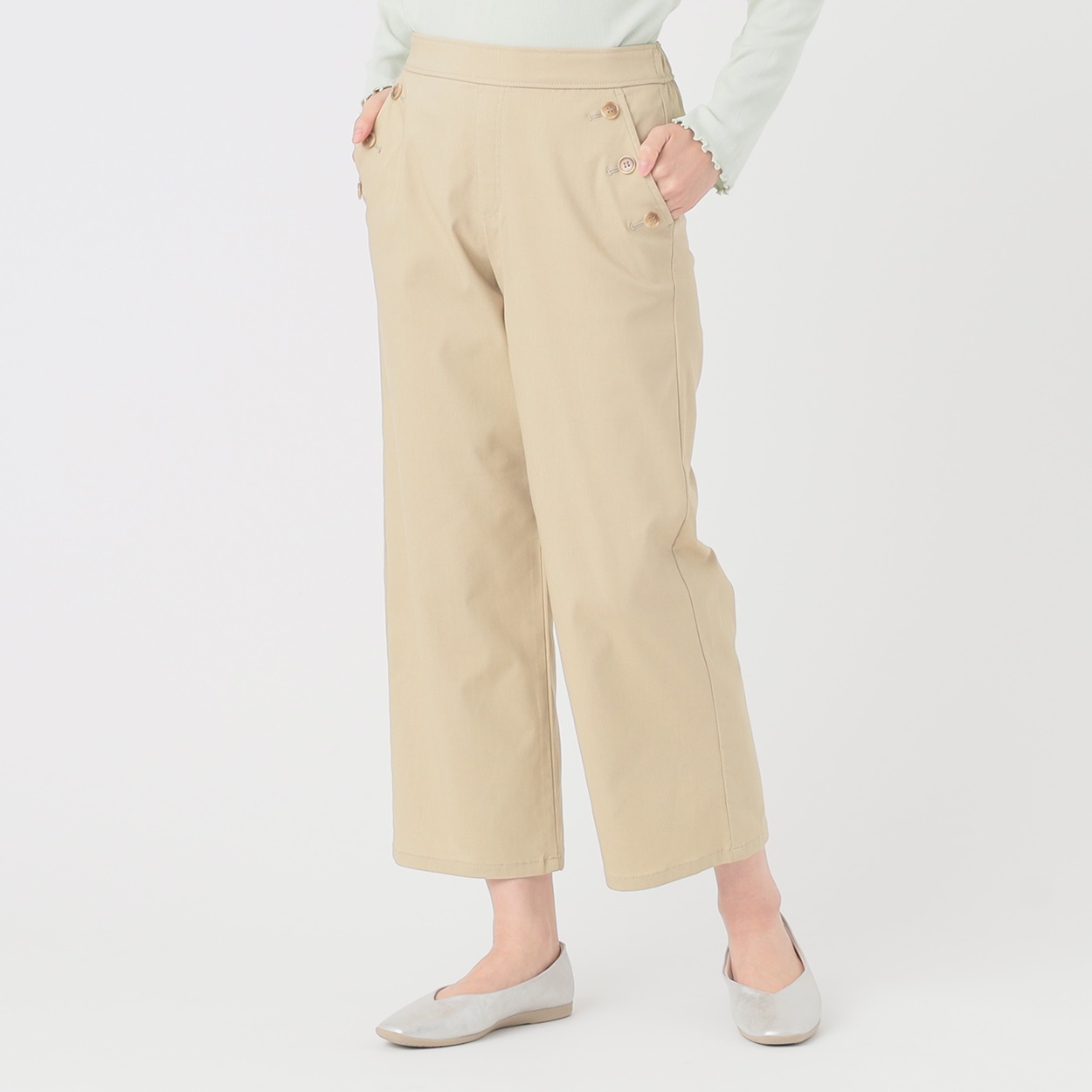 ひんやりワイドパンツレギュラー レディス ESSEME(エシーム) 5391513(チャ-L)