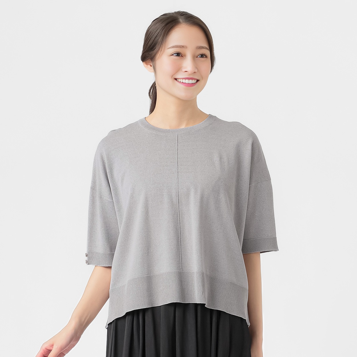 ドライレーヨンボクシーニット レディス ESSEME(エシーム) 695249(ウスクロ-XL)