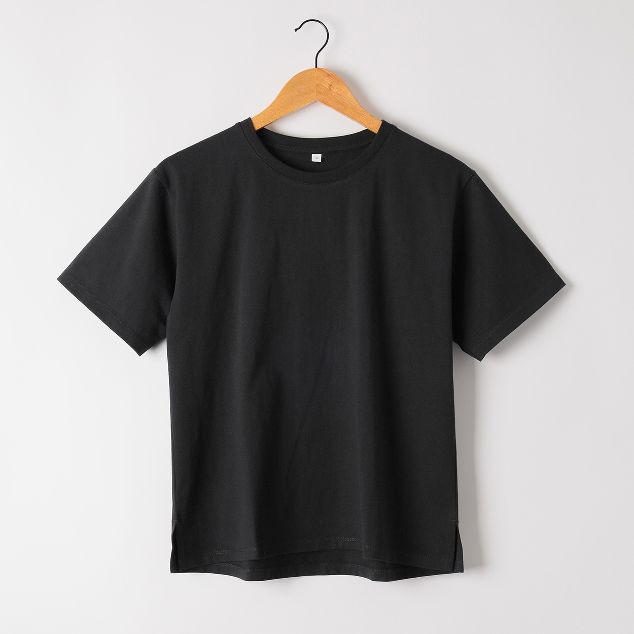 オーガニックコットン半袖Tシャツ レディス ESSEME(エシーム)(クロ-L)