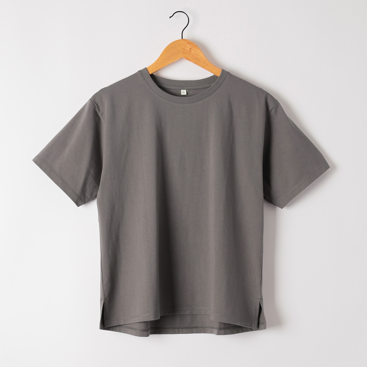 オーガニックコットン半袖Tシャツ レディス ESSEME(エシーム)(チャコ－ルグレ－-L)