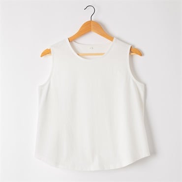 オーガニックコットンノースリーブ レディス ESSEME(エシーム)(シロ-M)