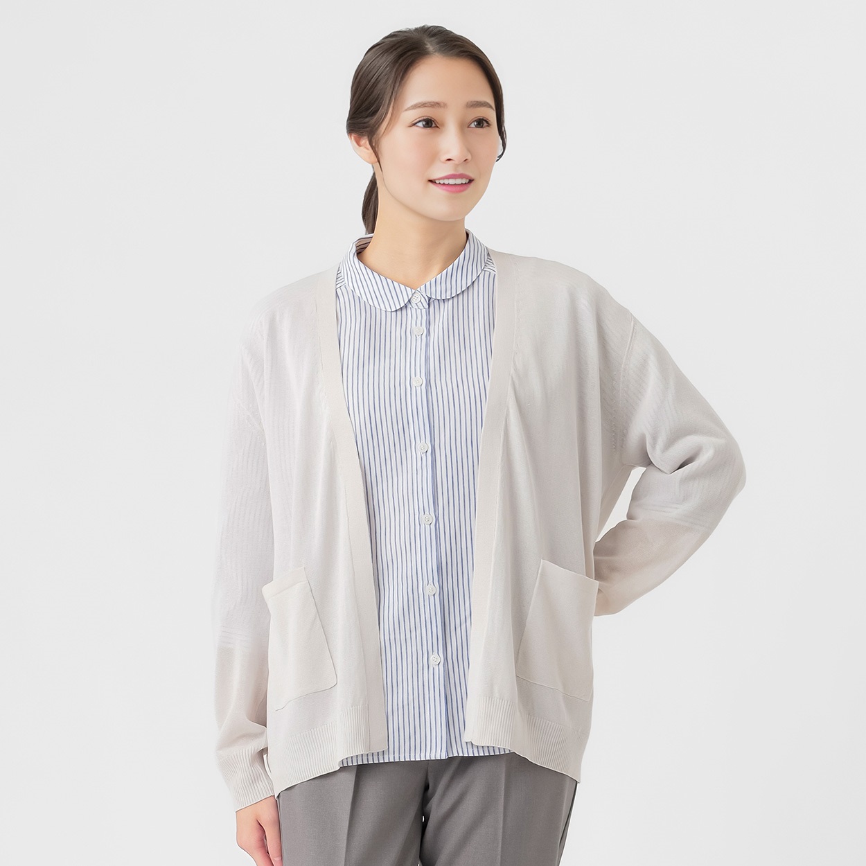 綿ポリエステルトッパー レディス ESSEME(エシーム) 691543(ウスクロ-XL)
