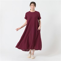 レーヨン麻Aラインワンピース レディス ESSEME(エシーム) 71209-6E(コイアカ-M)