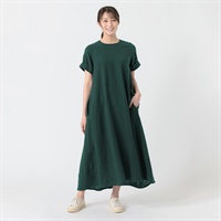 レーヨン麻Aラインワンピース レディス ESSEME(エシーム) 71209-6E(コイミドリ-M)