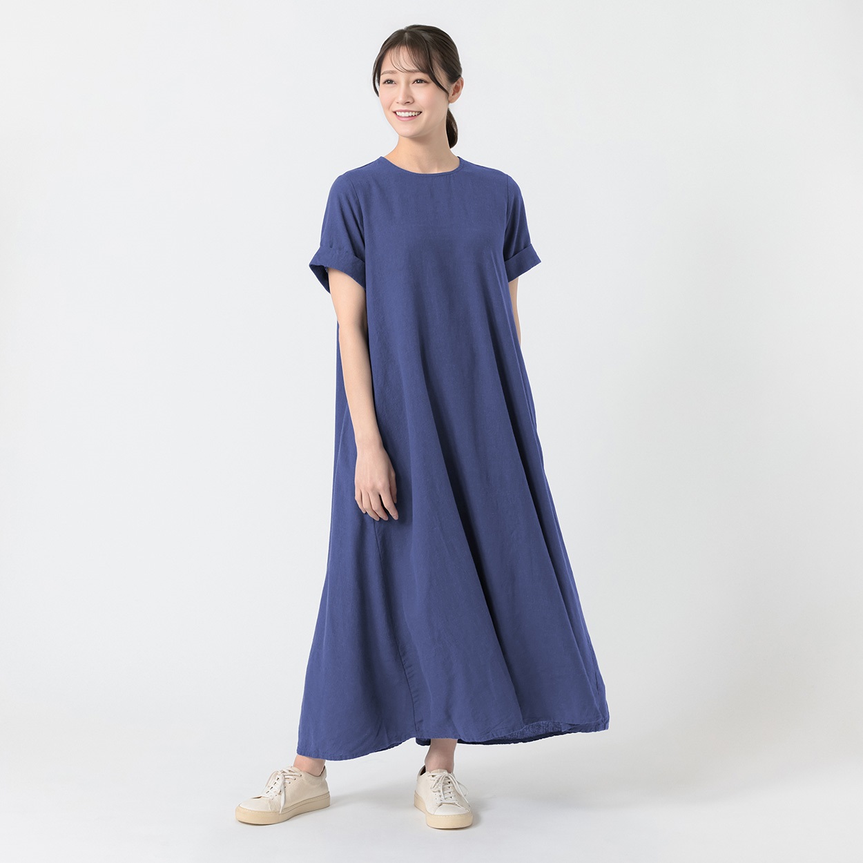 レーヨン麻Aラインワンピース レディス ESSEME(エシーム) 71209-6E