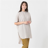 レーヨン麻バンドカラーチュニック レディス ESSEME(エシーム) 71211-6E(ウスクロ-M)