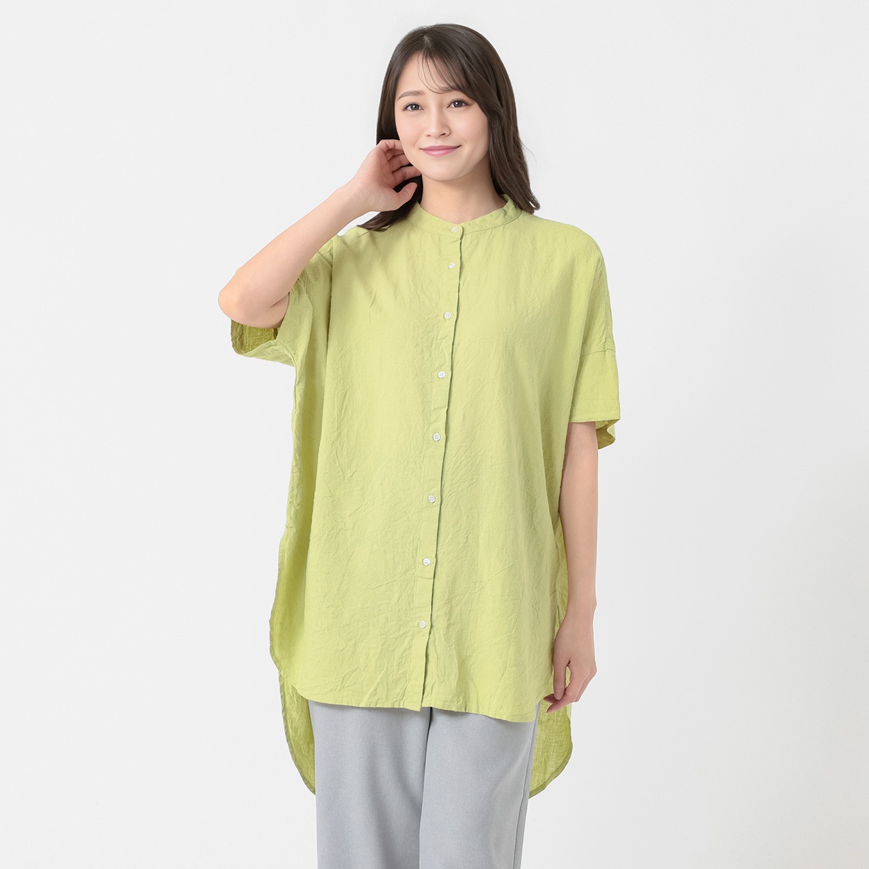 レーヨン麻バンドカラーチュニック レディス ESSEME(エシーム) 71211