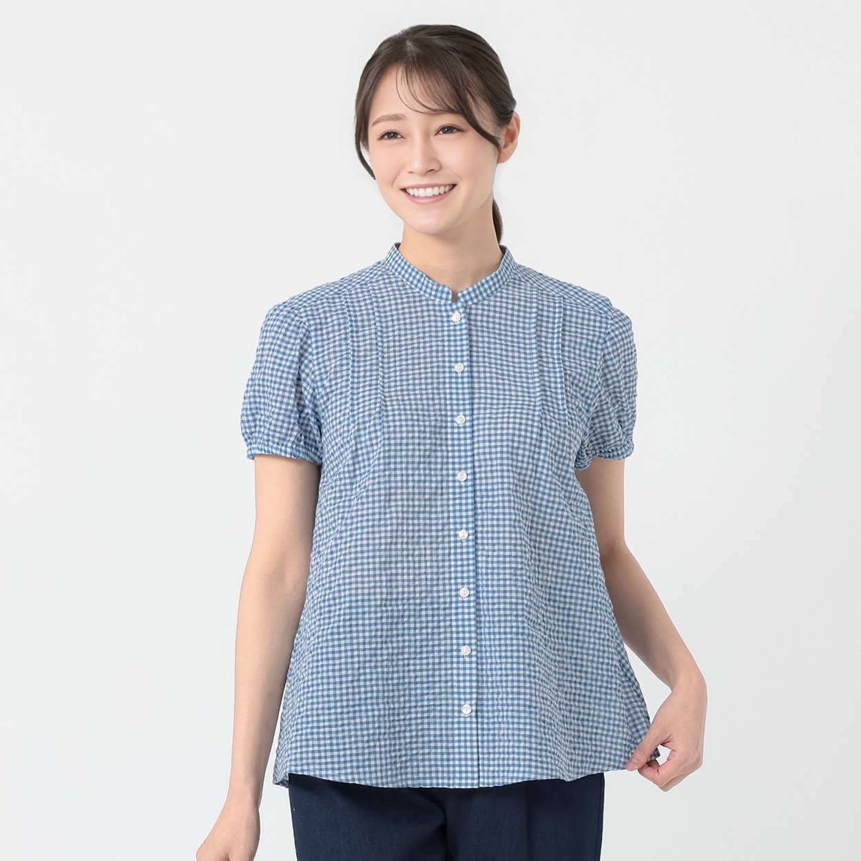 シャーリングピンタックブラウス レディス ESSEME(エシーム) 71213-6E