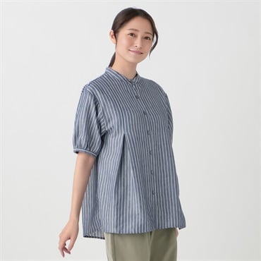 フレンチリネン混チュニック レディス ESSEME(エシーム) AE261LJ321(Ａアオ-M)