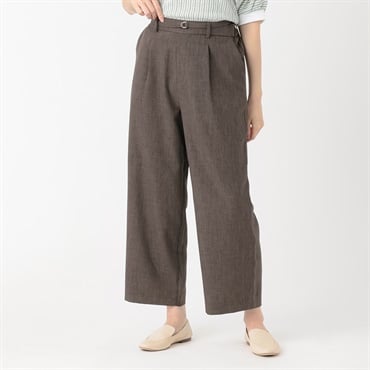 高通気麻調ワイドパンツ レディス ESSEME(エシーム) 5397513(コイチャ-S)