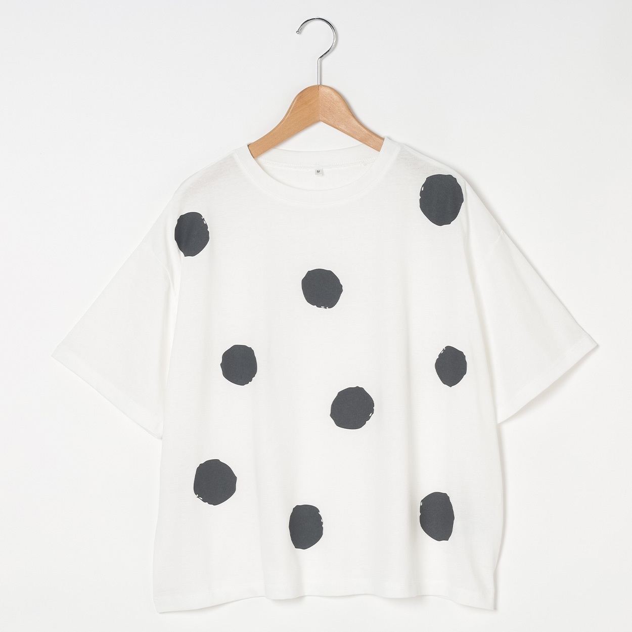 手書き風ドットプリントゆるTシャツ レディス Merrish Days(メリッシュデイズ) DA261HY327(アイボリー-M)