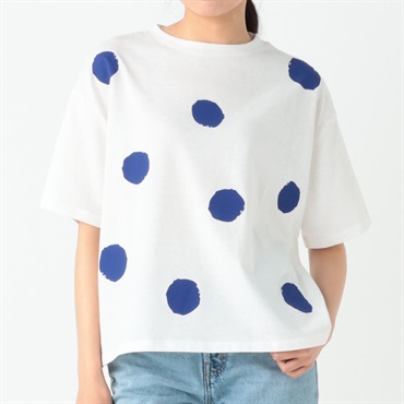手書き風ドットプリントゆるTシャツ レディス Merrish Days(メリッシュデイズ) DA261HY327