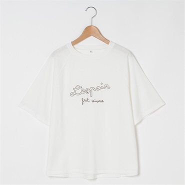 チェーン刺繍ラグランTシャツ レディス Merrish Days(メリッシュデイズ)  DA261HY328(アイボリー-M)