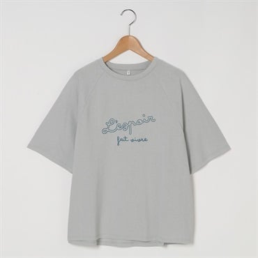 チェーン刺繍ラグランTシャツ レディス Merrish Days(メリッシュデイズ)  DA261HY328(ウスクロ-M)