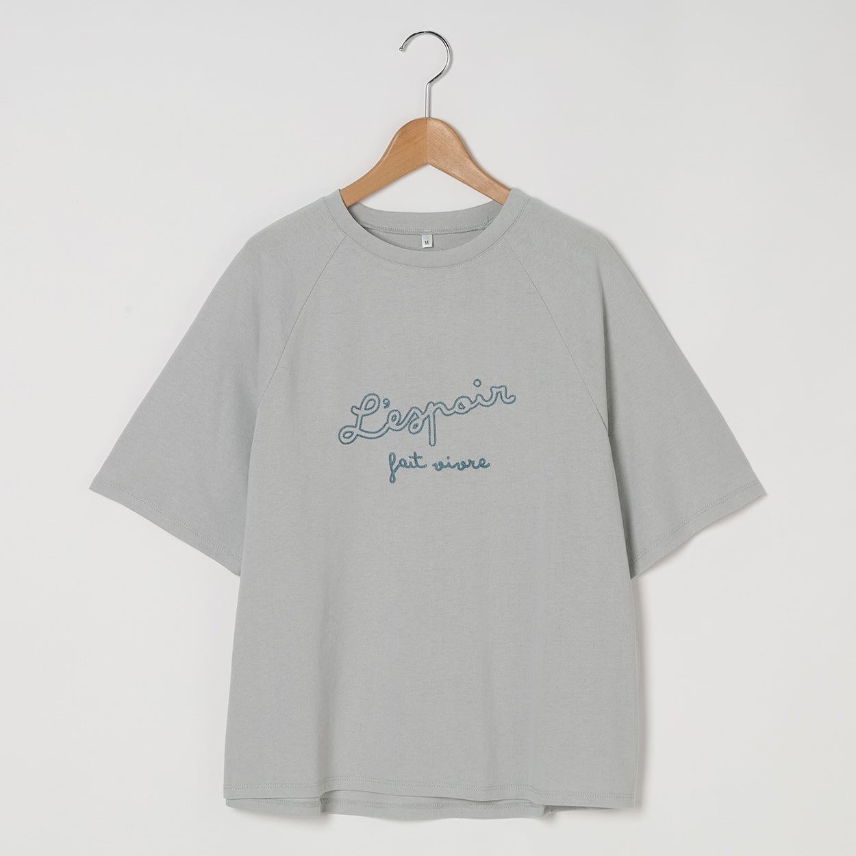 チェーン刺繍ラグランTシャツ レディス Merrish Days(メリッシュデイズ)  DA261HY328(ウスクロ-L)