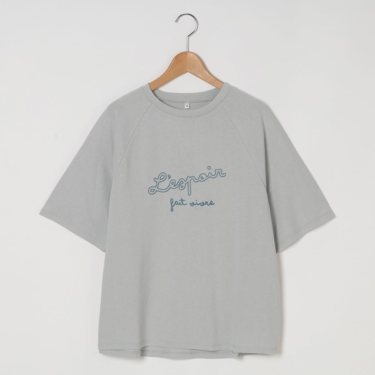 チェーン刺繍ラグランTシャツ レディス Merrish Days(メリッシュデイズ)  DA261HY328(ウスクロ-XL)
