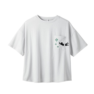 胸ポケアニマル刺繍ゆるプルオーバー レディス Merrish Days(メリッシュデイズ)  DA261HY329(ウスクロ-M)