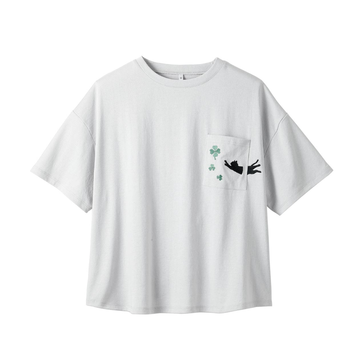 胸ポケアニマル刺繍ゆるプルオーバー レディス Merrish Days(メリッシュデイズ)  DA261HY329(ウスクロ-L)
