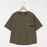 胸ポケアニマル刺繍ゆるプルオーバー レディス Merrish Days(メリッシュデイズ)  DA261HY329(コイミドリ-M)