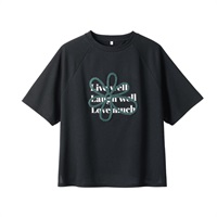 フラワーサガラ刺繡Tシャツ レディス Merrish Days(メリッシュデイズ)  DA261HY330(クロ-M)