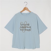 フラワーサガラ刺繡Tシャツ レディス Merrish Days(メリッシュデイズ)  DA261HY330(ウスアオ-M)