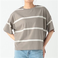 転換ワイドボーダービッグTシャツ レディス Merrish Days(メリッシュデイズ)  DA261HY337(チャ-M)