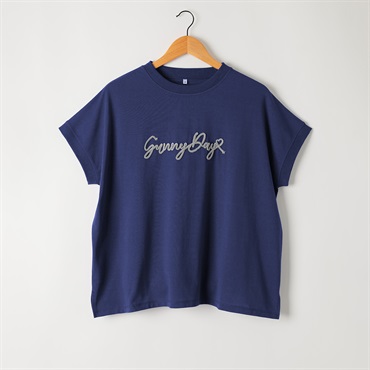 コード刺繍Tシャツ レディス Merrish Days(メリッシュ デイズ) DA261HY345(アオ-M)
