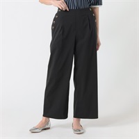 麻入りスラブストレッチパンツ レディス ESSEME(エシーム) 391857(クロ-M)