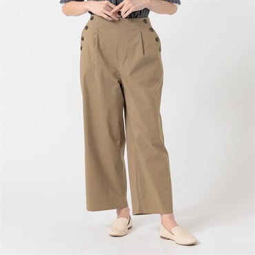 麻入りスラブストレッチパンツ レディス ESSEME(エシーム) 391857(チャ-M)