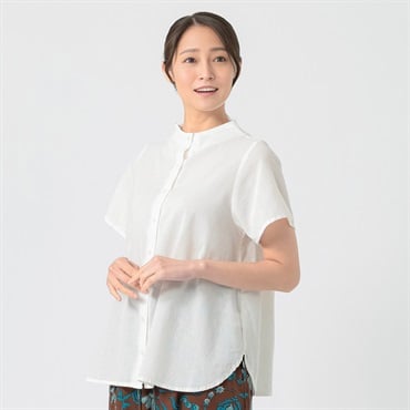シングルガーゼボトルネックシャツ レディス ESSEME(エシーム) 71223-6E(アイボリー-M)