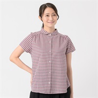 シングルガーゼちび襟シャツ レディス ESSEME(エシーム) 71224-6E(Ａムラサキ-M)