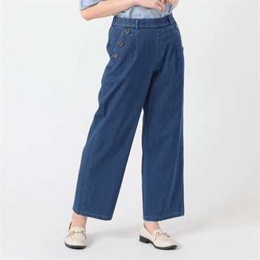 冷感メッシュデニムパンツ レディス ESSEME(エシーム) 5301513(アオ-S)