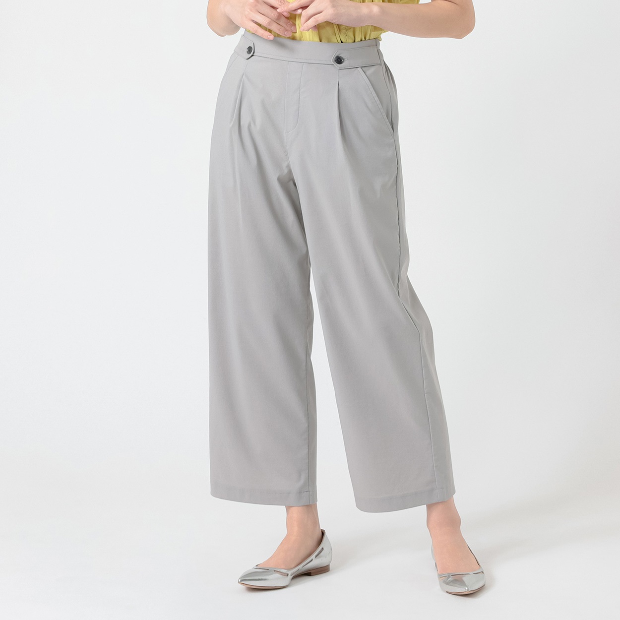 クールタックワイドパンツ レディス ESSEME(エシーム) 5306513(ウスクロ-XL)