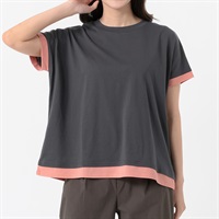 カラー配色Tシャツ レディス Merrish Days(メリッシュ デイズ) DA261HY348(チャコ－ルグレ－-M)