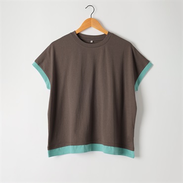 カラー配色Tシャツ レディス Merrish Days(メリッシュ デイズ) DA261HY348(コイチャ-M)