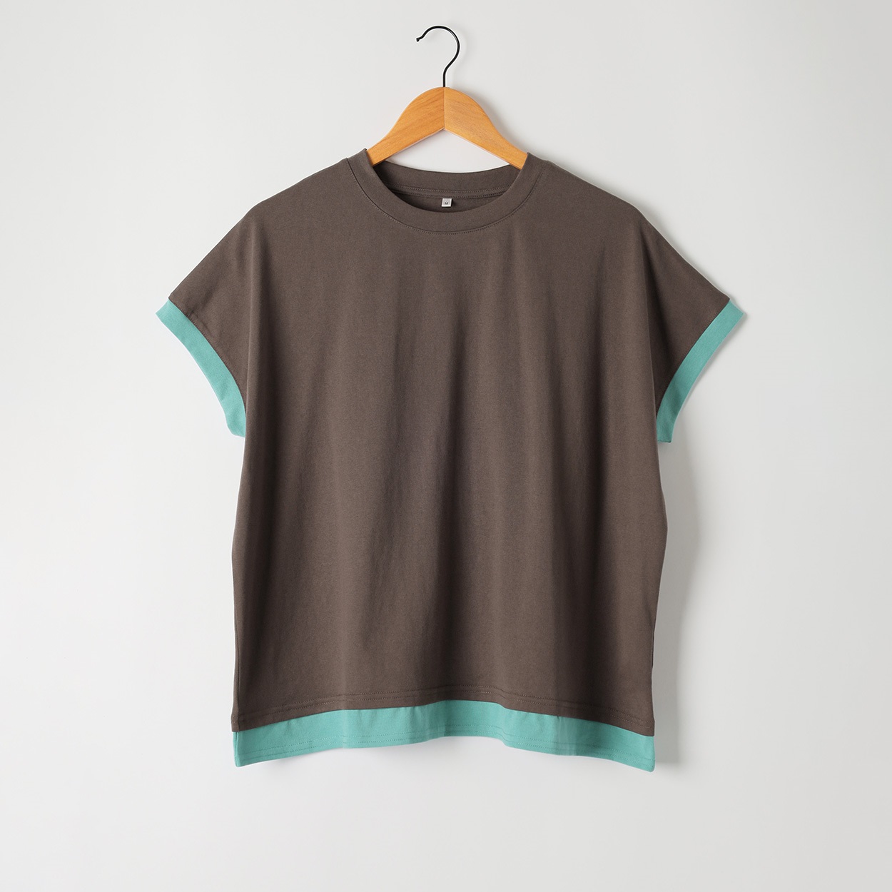 カラー配色Tシャツ レディス Merrish Days(メリッシュ デイズ) DA261HY348(コイチャ-L)