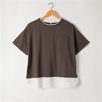 胸ポケフェイクレイヤードTシャツ レディス Merrish Days(メリッシュ デイズ) DA261HY349(コイチャ-M)