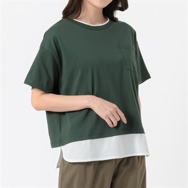 胸ポケフェイクレイヤードTシャツ レディス Merrish Days(メリッシュ デイズ) DA261HY349