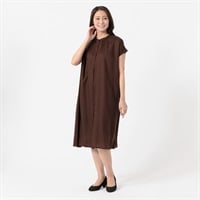 レーヨン麻前開きギャザーワンピース レディス ESSEME(エシーム) 588-5644-26(チャ-M)