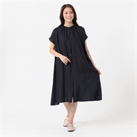 レーヨン麻前開きギャザーワンピース レディス ESSEME(エシーム) 588-5644-26(コン-M)
