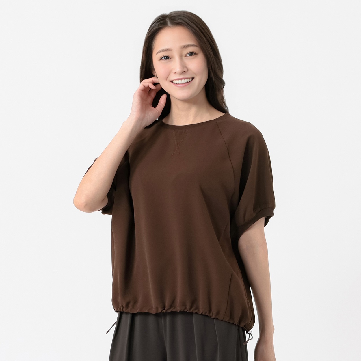 ガゼットドロストTブラウス レディス ESSEME(エシーム) 363152(コイチャ-XL)